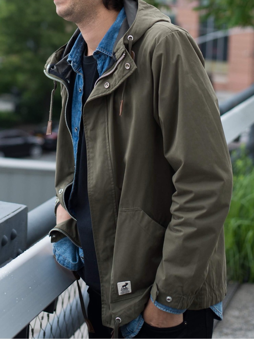 FAT MOOSE Copenhagen Olive Green Hooded Utility Jacket Parka M